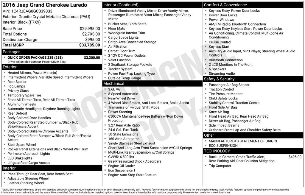 2016 Jeep Grand Cherokee Laredo