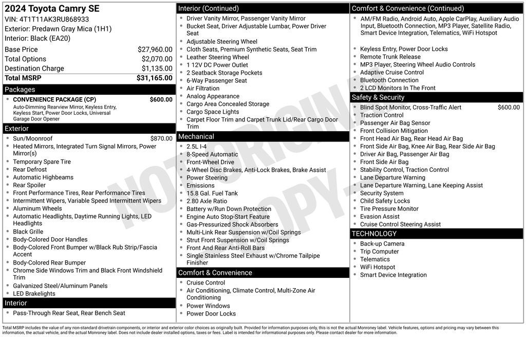 2024 Toyota Camry SE