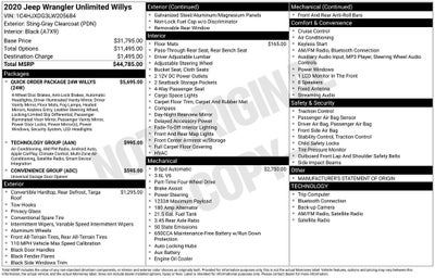 2020 Jeep Wrangler Unlimited Willys