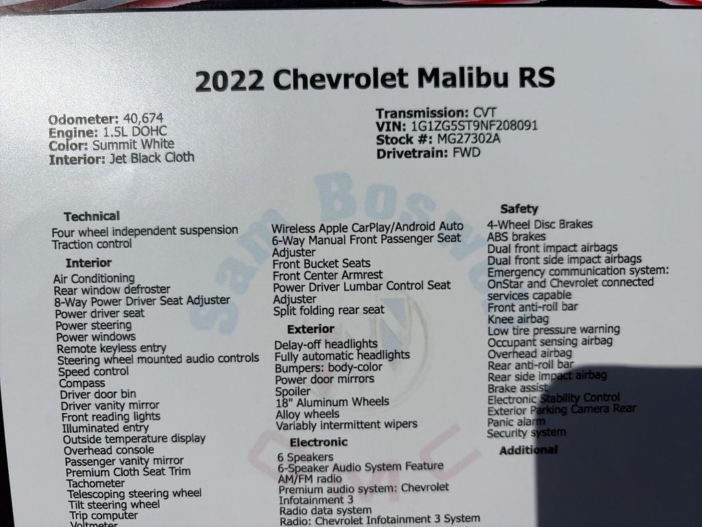 2022 Chevrolet Malibu RS