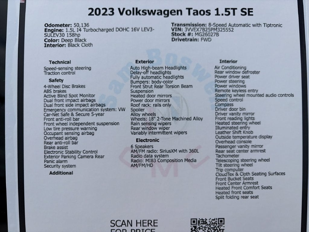 2023 Volkswagen Taos 1.5T SE