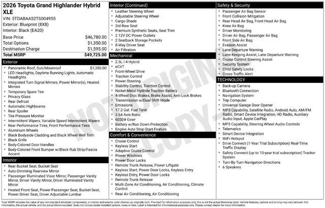 2026 Toyota Grand Highlander Hybrid XLE