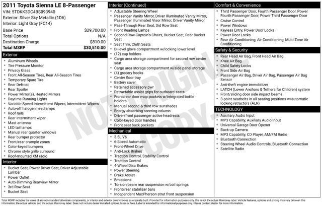2011 Toyota Sienna LE