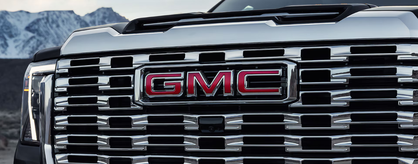 Chrome grille of a 2026 GMC Sierra 2500 HD