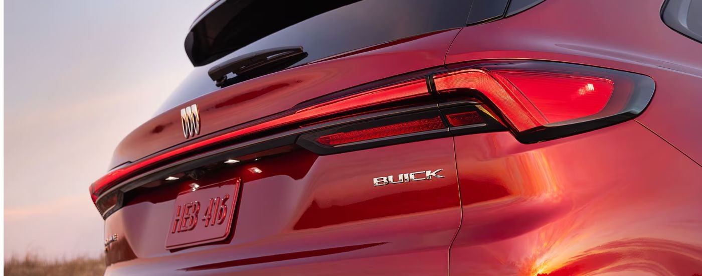 Red 2026 Buick Enclave tail light close up.