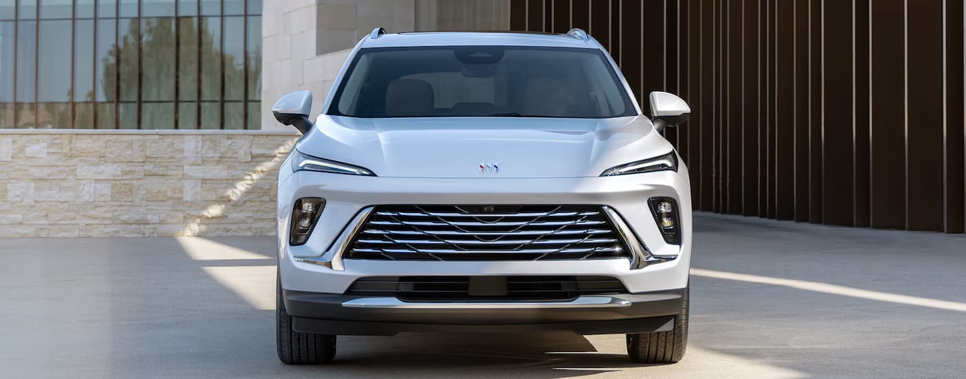 A silver 2025 Buick Envision parked from a dealer near Troy
