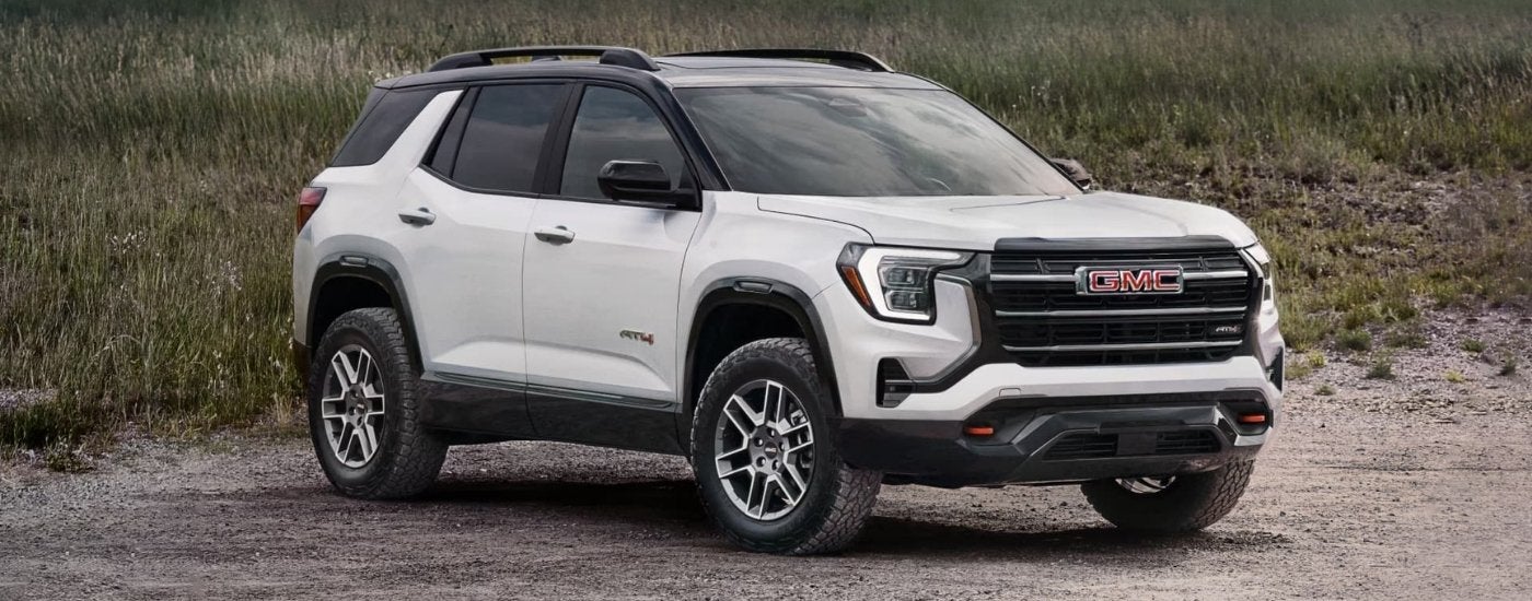 A white 2026 GMC Terrain AT4 from a dealer in Enterprise