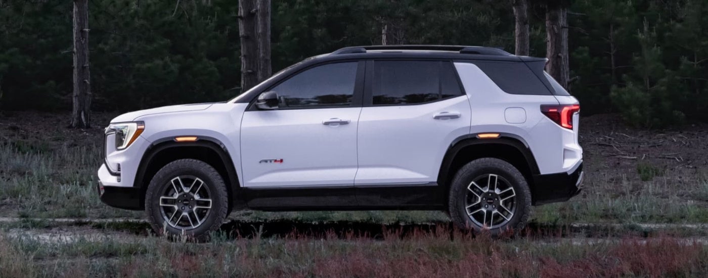 A white 2026 GMC Terrain AT4 from a dealer near Troy