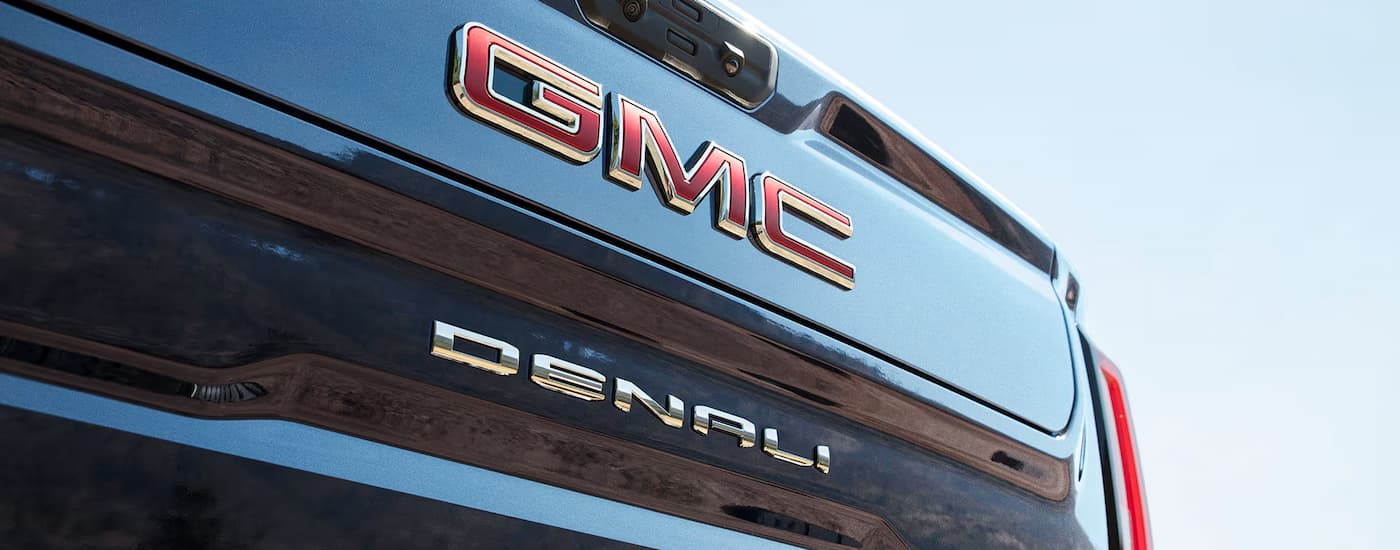 Tailgate on a blue 2025 GMC Sierra 1500 Denali